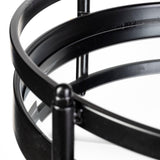 Mercana Ada Round Shape Black Metal Frame Two-Tier w/Glass Shelf Bar Cart