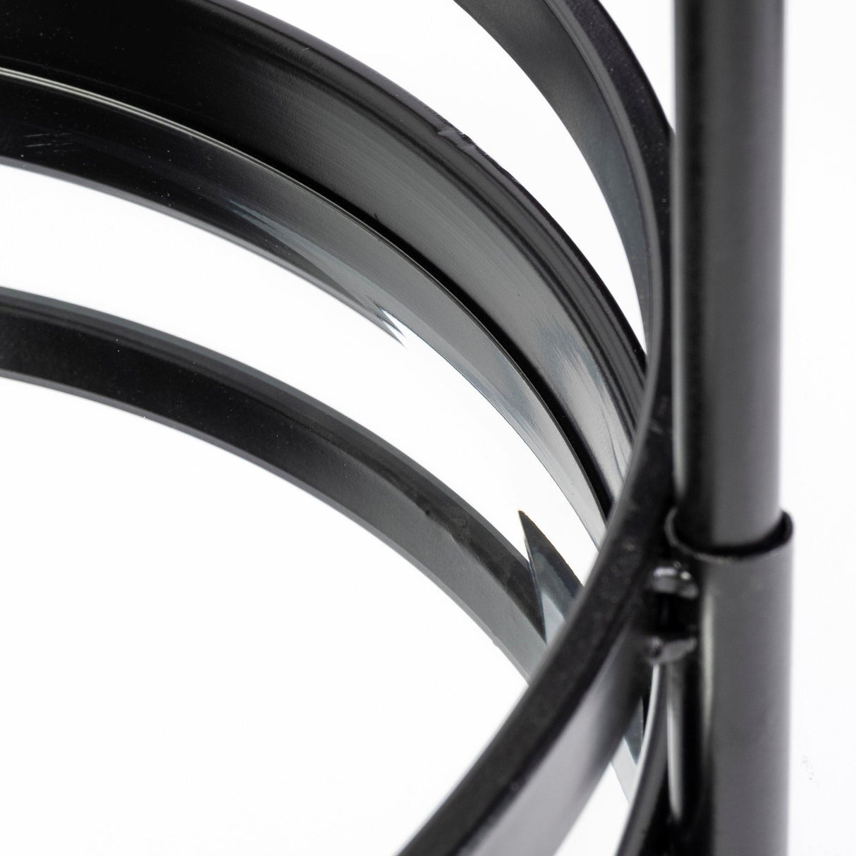 Mercana Ada Round Shape Black Metal Frame Two-Tier w/Glass Shelf Bar Cart