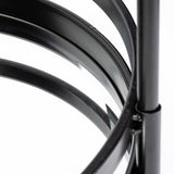 Mercana Ada Round Shape Black Metal Frame Two-Tier w/Glass Shelf Bar Cart
