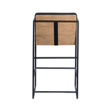 Mercana Stamford 36" Total Height Black Leather Seat w/ Wood Back Metal Counter Stool