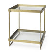 Mercana Trey Gold Metal W/Glass Accent Table