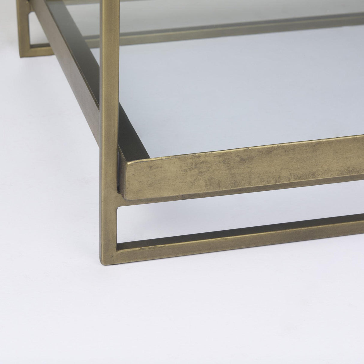Mercana Trey Gold Metal W/Glass Accent Table
