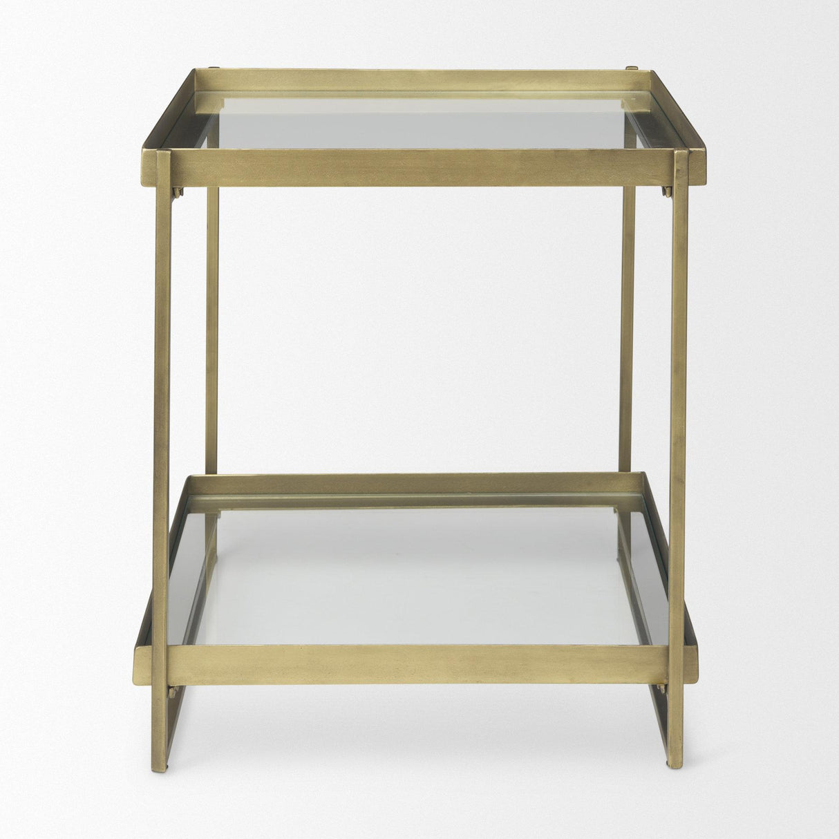 Mercana Trey Gold Metal W/Glass Accent Table