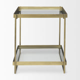 Mercana Trey Gold Metal W/Glass Accent Table