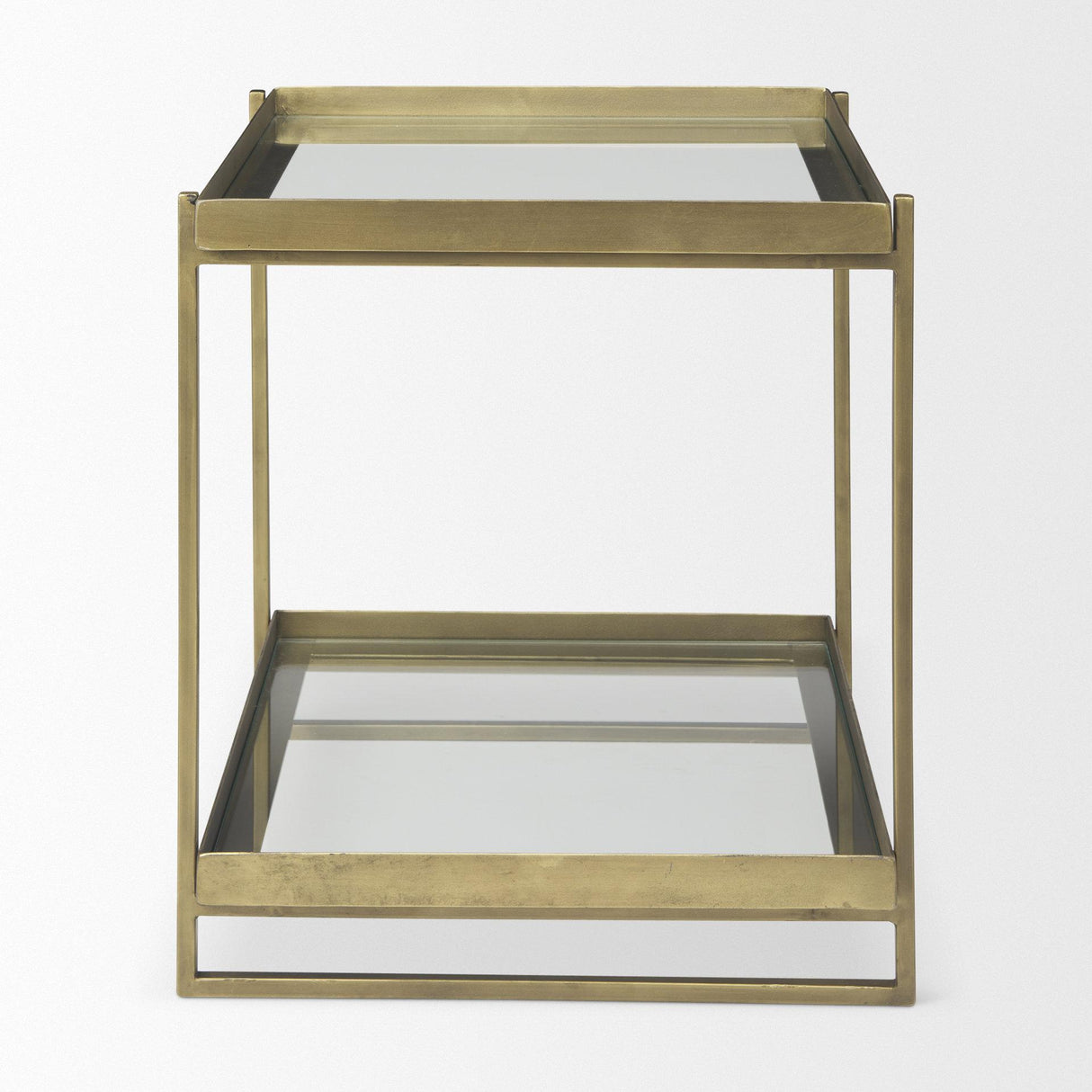 Mercana Trey Gold Metal W/Glass Accent Table