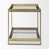 Mercana Trey Gold Metal W/Glass Accent Table