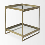Mercana Trey Gold Metal W/Glass Accent Table