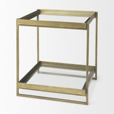 Mercana Trey Gold Metal W/Glass Accent Table