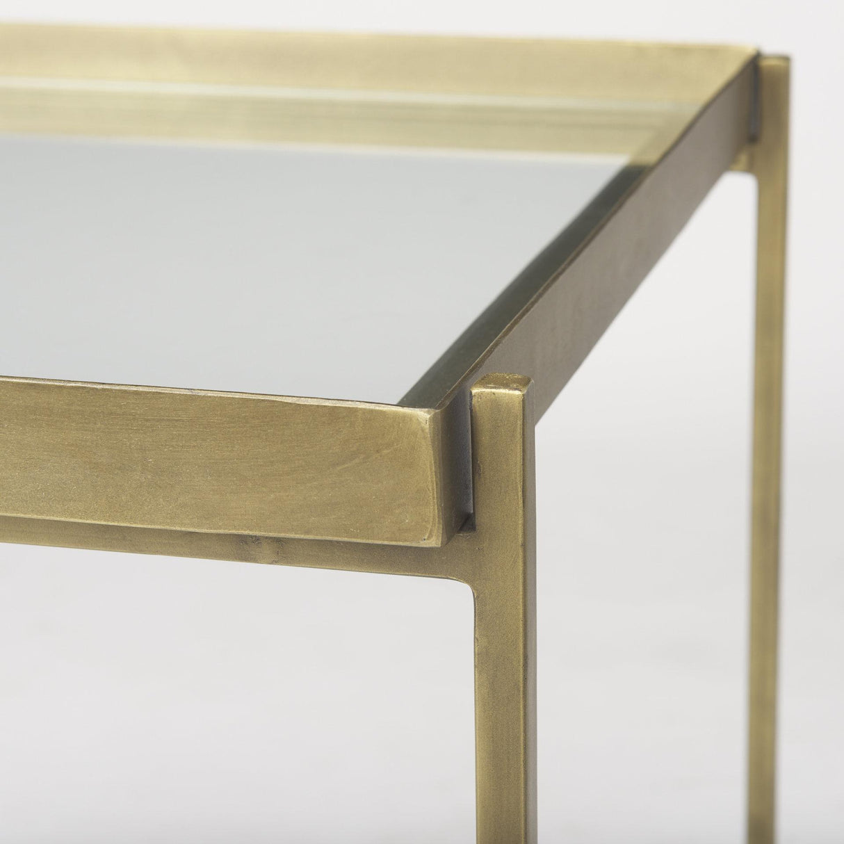 Mercana Trey Gold Metal W/Glass Accent Table