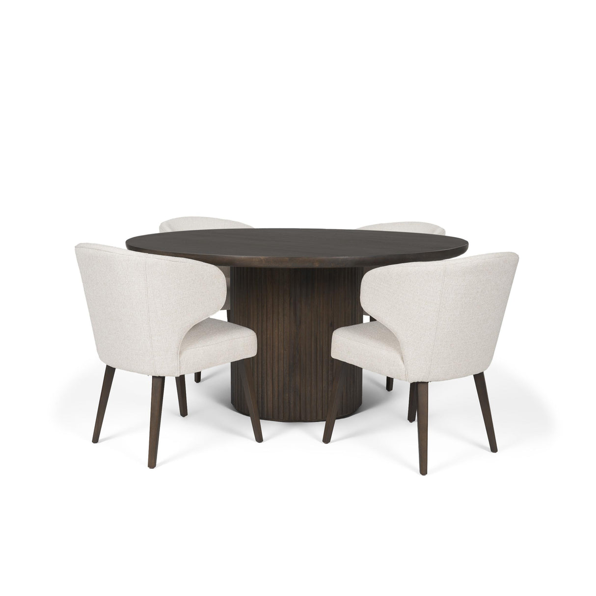 Mercana Terra Fluted Dining Table - 4 Niles Chairs