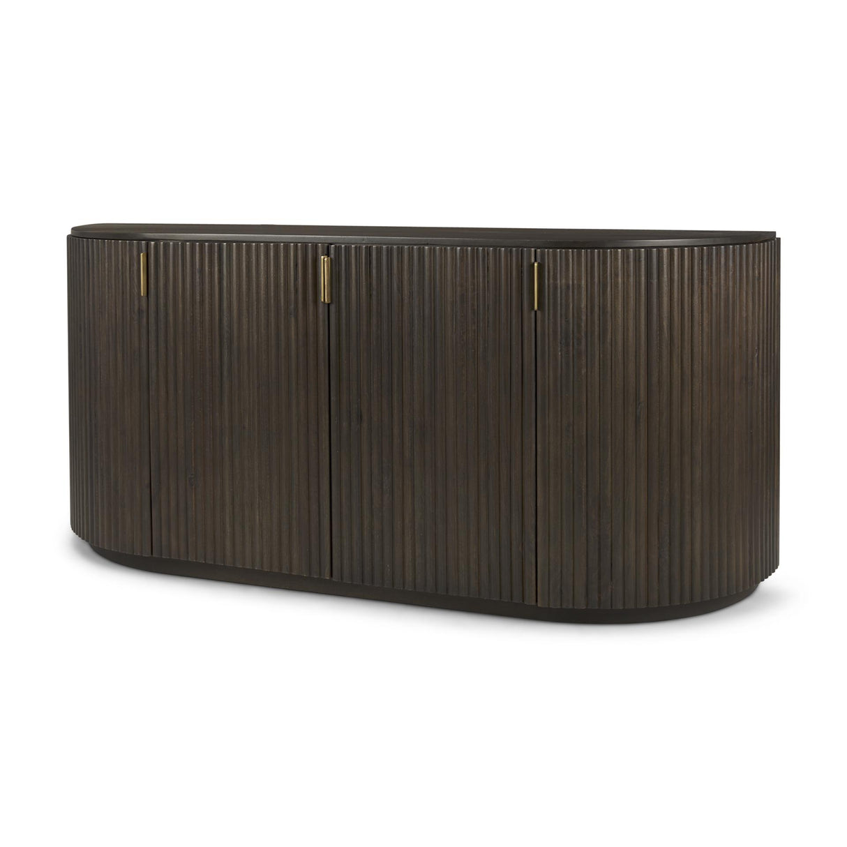 Mercana Terra Fluted Dining Table - 4 Niles Chairs - Terra Sideboard
