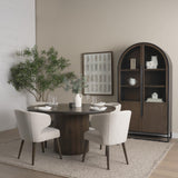 Mercana Terra Fluted Dining Table - 4 Niles Chairs - Sloan Cabinet