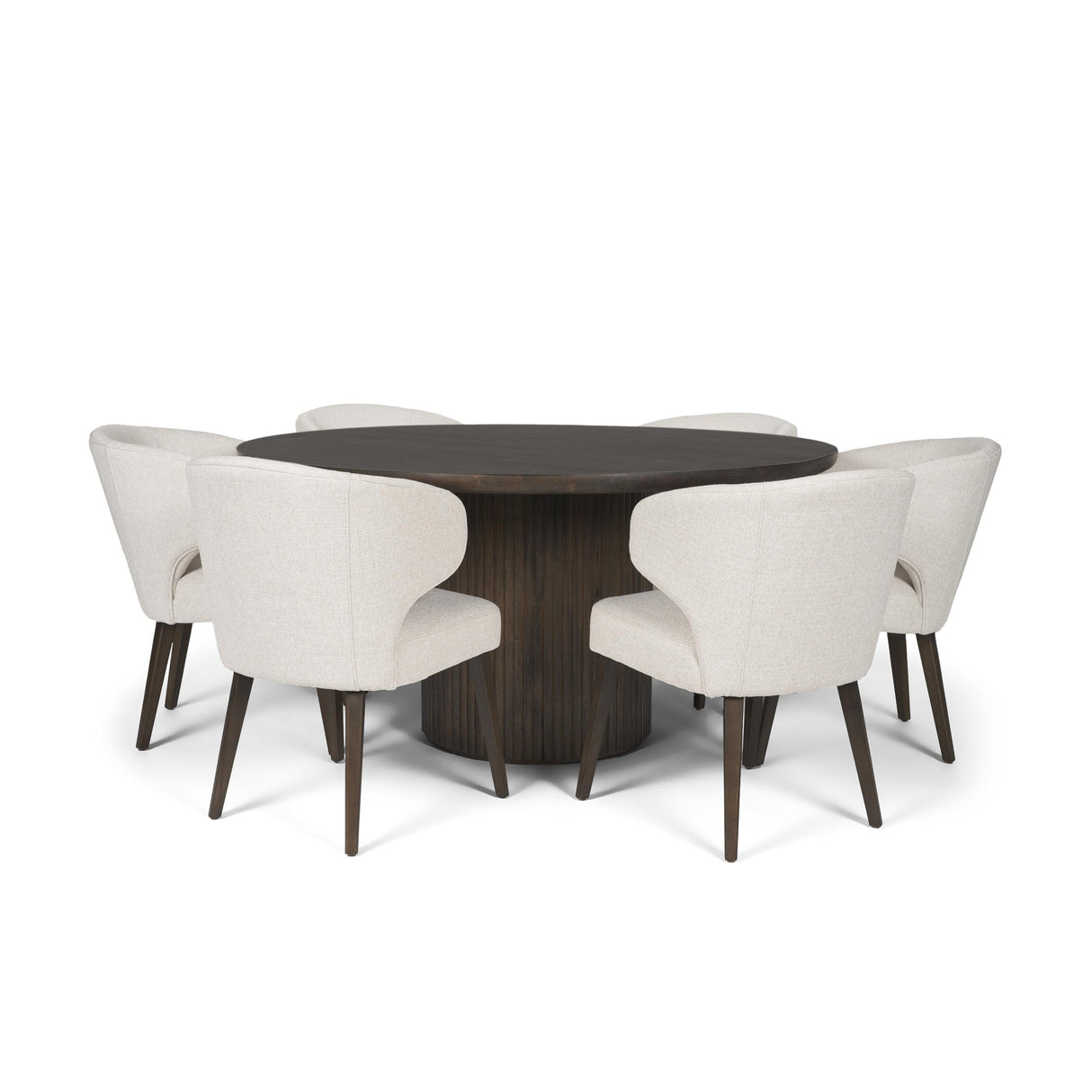 Mercana Terra Fluted Dining Table - 6 Niles Chairs