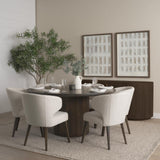 Mercana Terra Fluted Dining Table - 6 Niles Chairs - Terra Sideboard