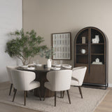 Mercana Terra Fluted Dining Table - 6 Niles Chairs - Sloan Cabinet