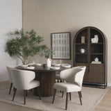 Mercana Terra Fluted Dining Table - 6 Niles Chairs - Sloan Cabinet