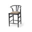 Mercana Trixie Black Wood Frame w/ Dark Taupe Fabric Seat Counter Stool