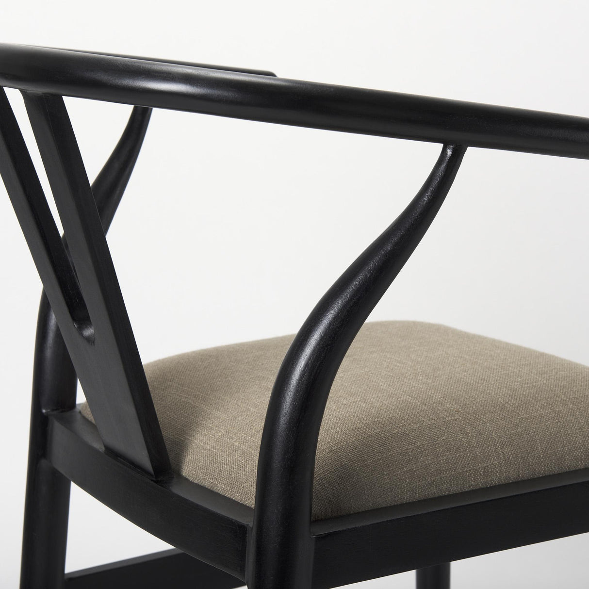 Mercana Trixie Black Wood Frame w/ Dark Taupe Fabric Seat Counter Stool