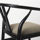 Mercana Trixie Black Wood Frame w/ Dark Taupe Fabric Seat Counter Stool