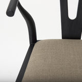 Mercana Trixie Black Wood Frame w/ Dark Taupe Fabric Seat Counter Stool