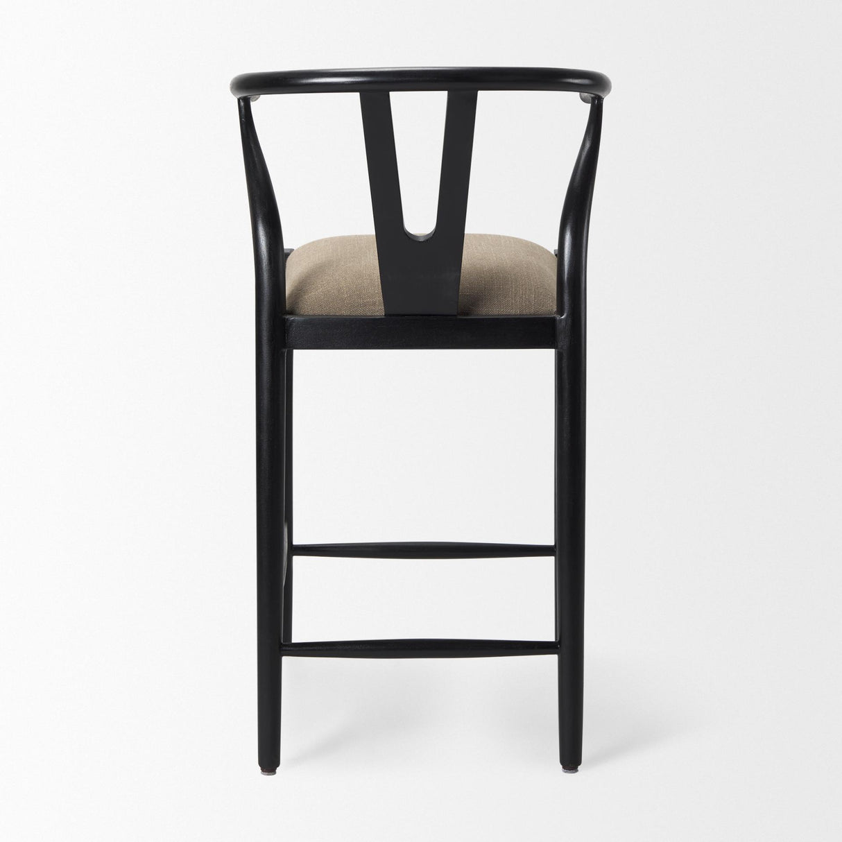 Mercana Trixie Black Wood Frame w/ Dark Taupe Fabric Seat Counter Stool