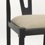Mercana Trixie Black Wood Frame w/ Dark Taupe Fabric Seat Bar Stool