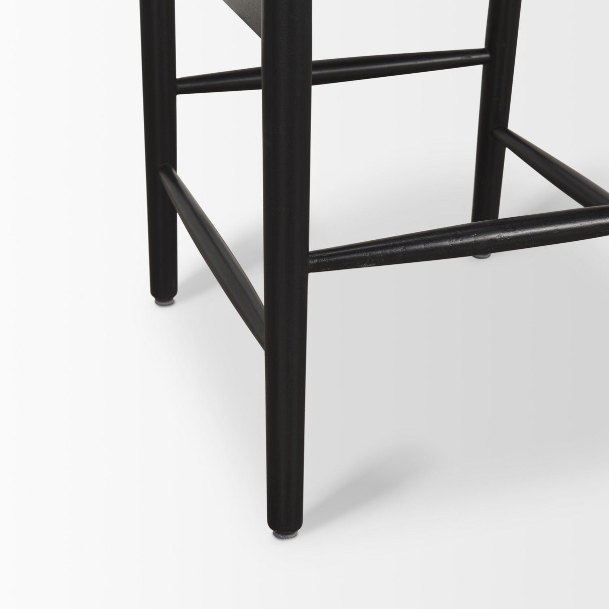 Mercana Trixie Black Wood Frame w/ Dark Taupe Fabric Seat Bar Stool