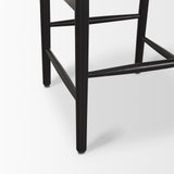 Mercana Trixie Black Wood Frame w/ Dark Taupe Fabric Seat Bar Stool