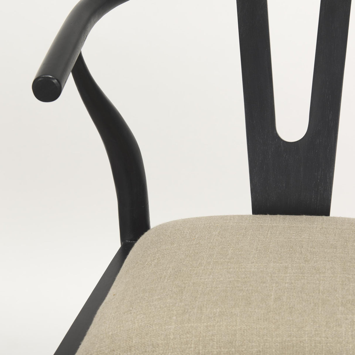 Mercana Trixie Black Wood Frame w/ Dark Taupe Fabric Seat Bar Stool