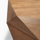 Mercana Arreto 36" Hexagonal Hinged Solid Wood Top and Base Coffee Table