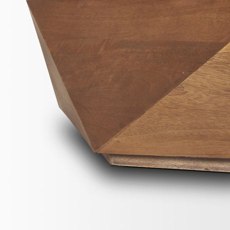 Mercana Arreto 36" Hexagonal Hinged Solid Wood Top and Base Coffee Table