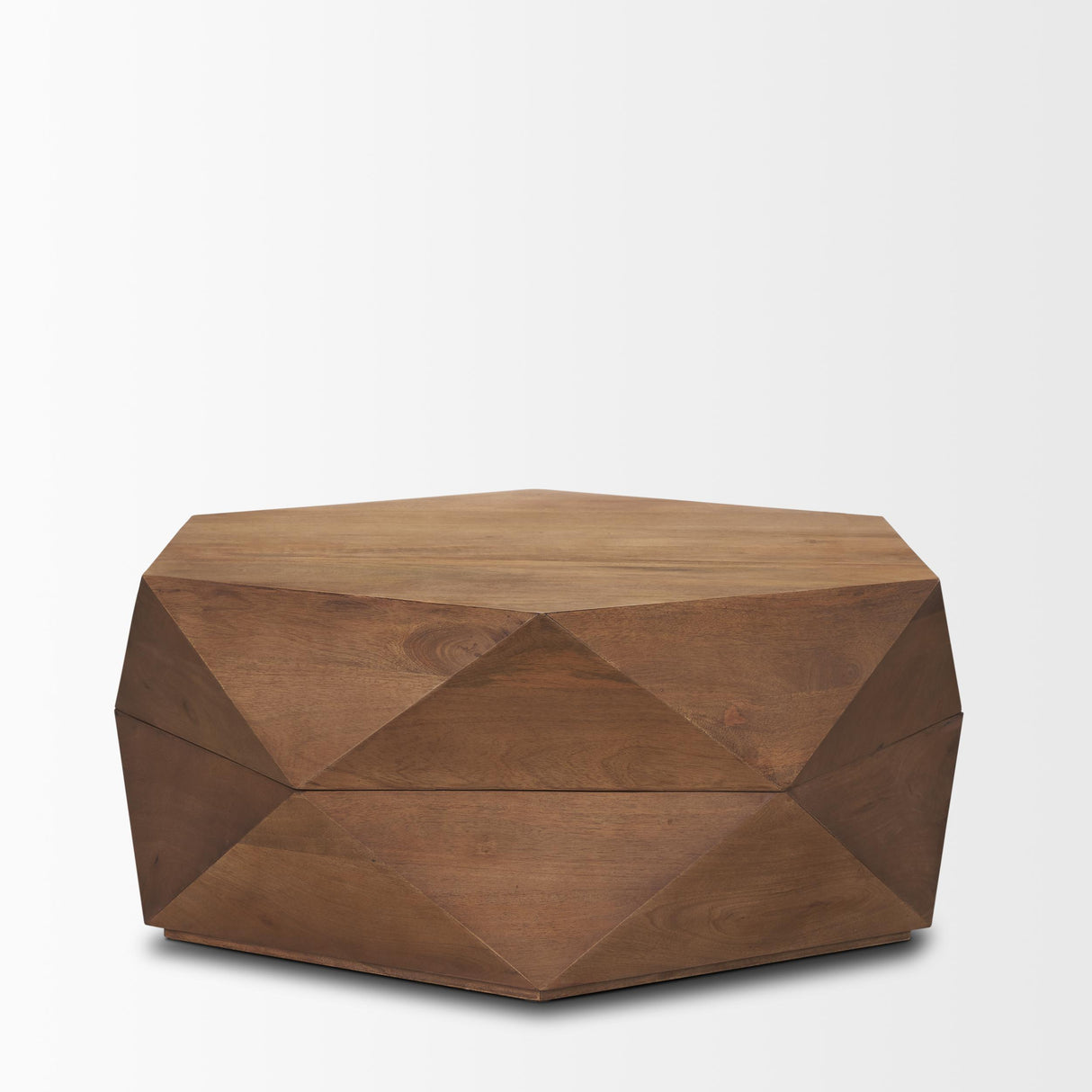 Mercana Arreto 36" Hexagonal Hinged Solid Wood Top and Base Coffee Table