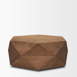 Mercana Arreto 36" Hexagonal Hinged Solid Wood Top and Base Coffee Table