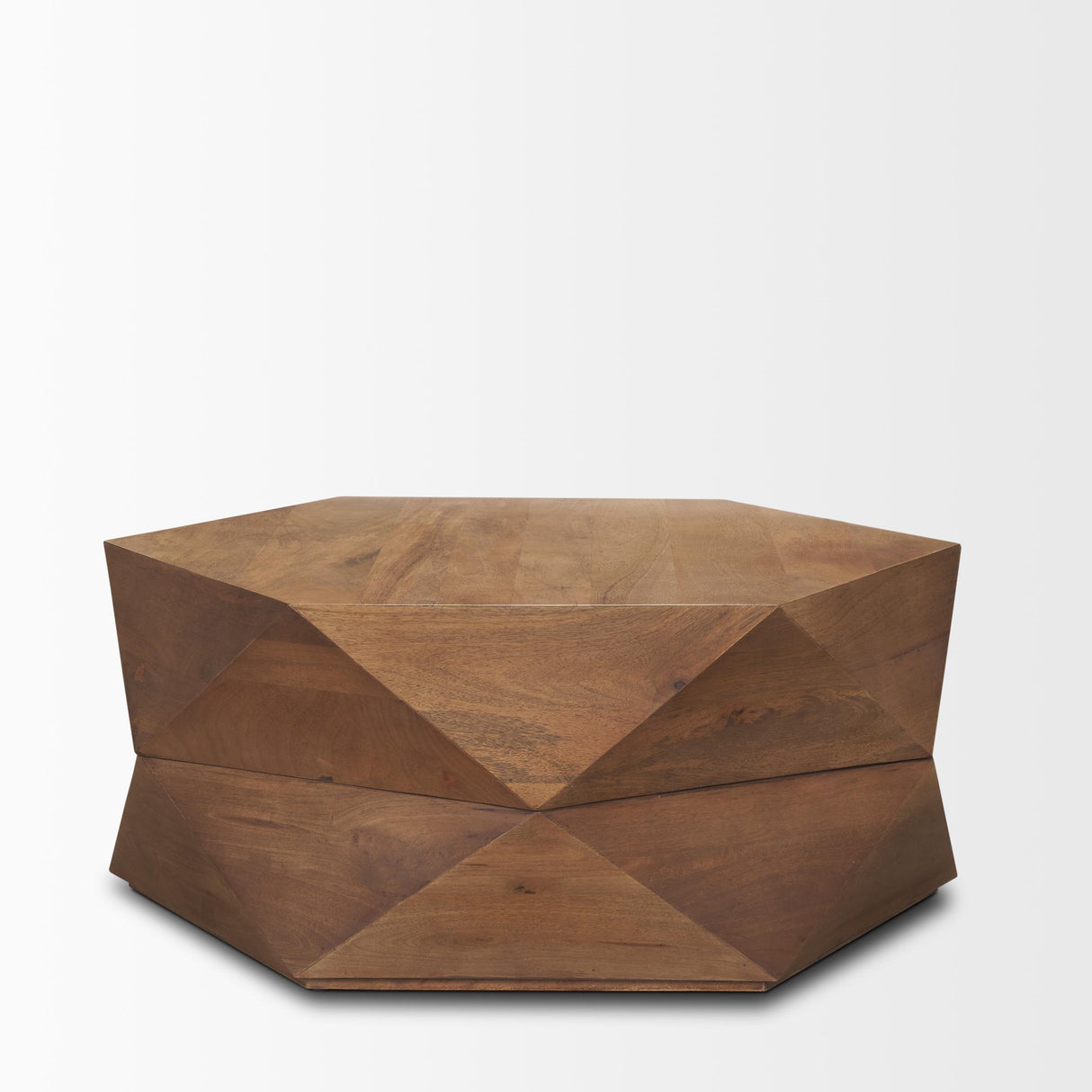 Mercana Arreto 36" Hexagonal Hinged Solid Wood Top and Base Coffee Table