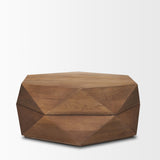 Mercana Arreto 36" Hexagonal Hinged Solid Wood Top and Base Coffee Table