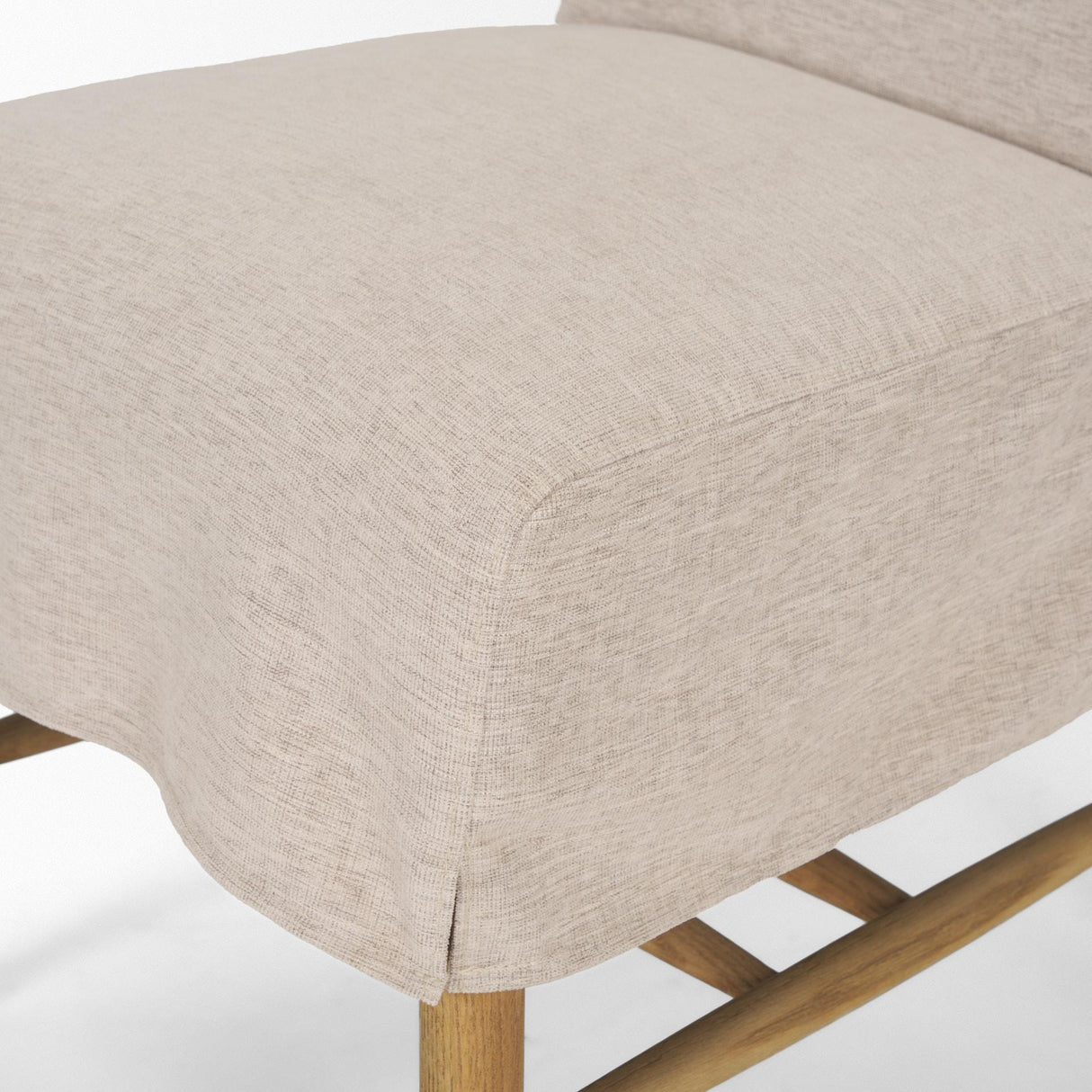 Mercana Whitley Oatmeal Performance Fabric w/ Oak Wood Dining Chair