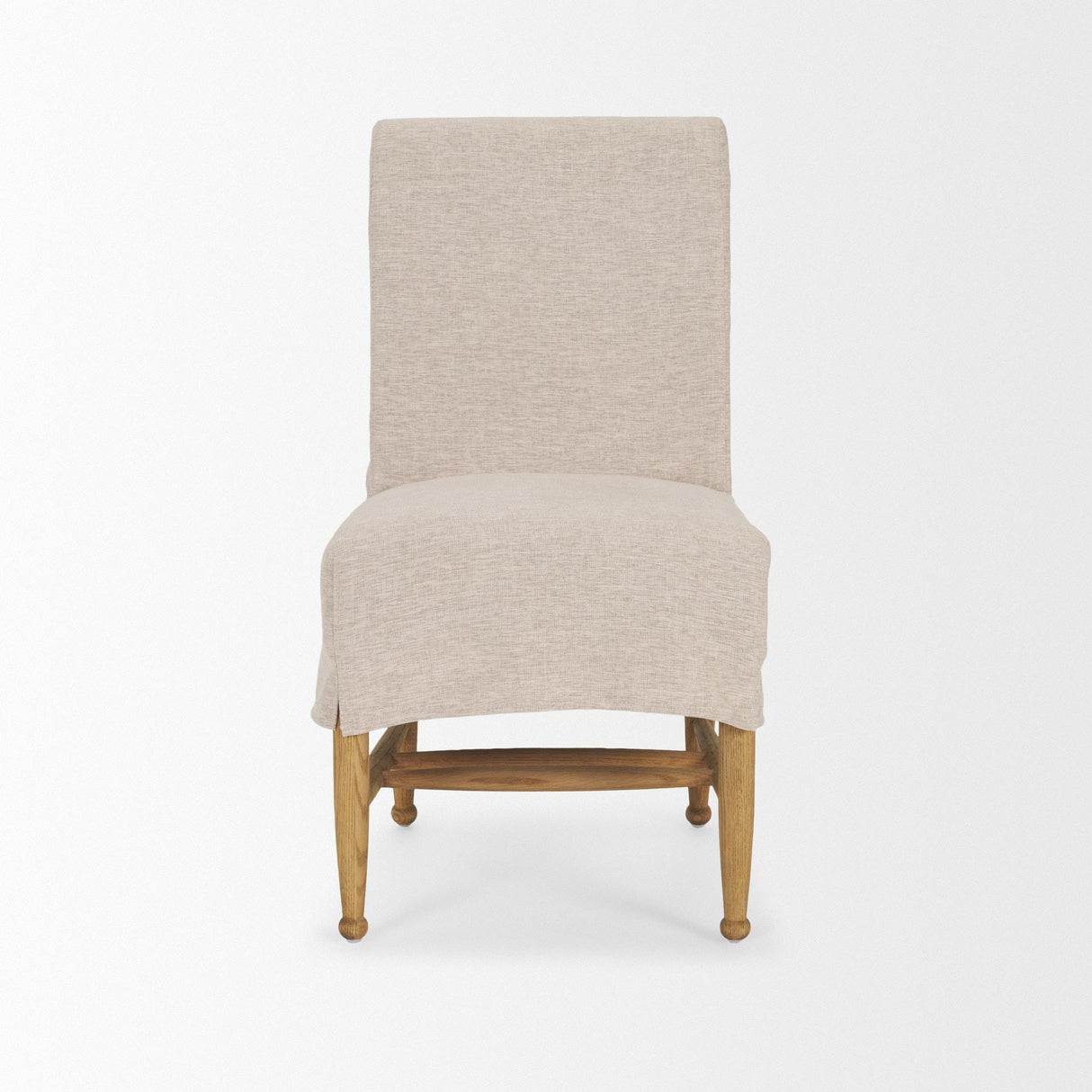 Mercana Whitley Oatmeal Performance Fabric w/ Oak Wood Dining Chair
