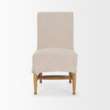 Mercana Whitley Oatmeal Performance Fabric w/ Oak Wood Dining Chair