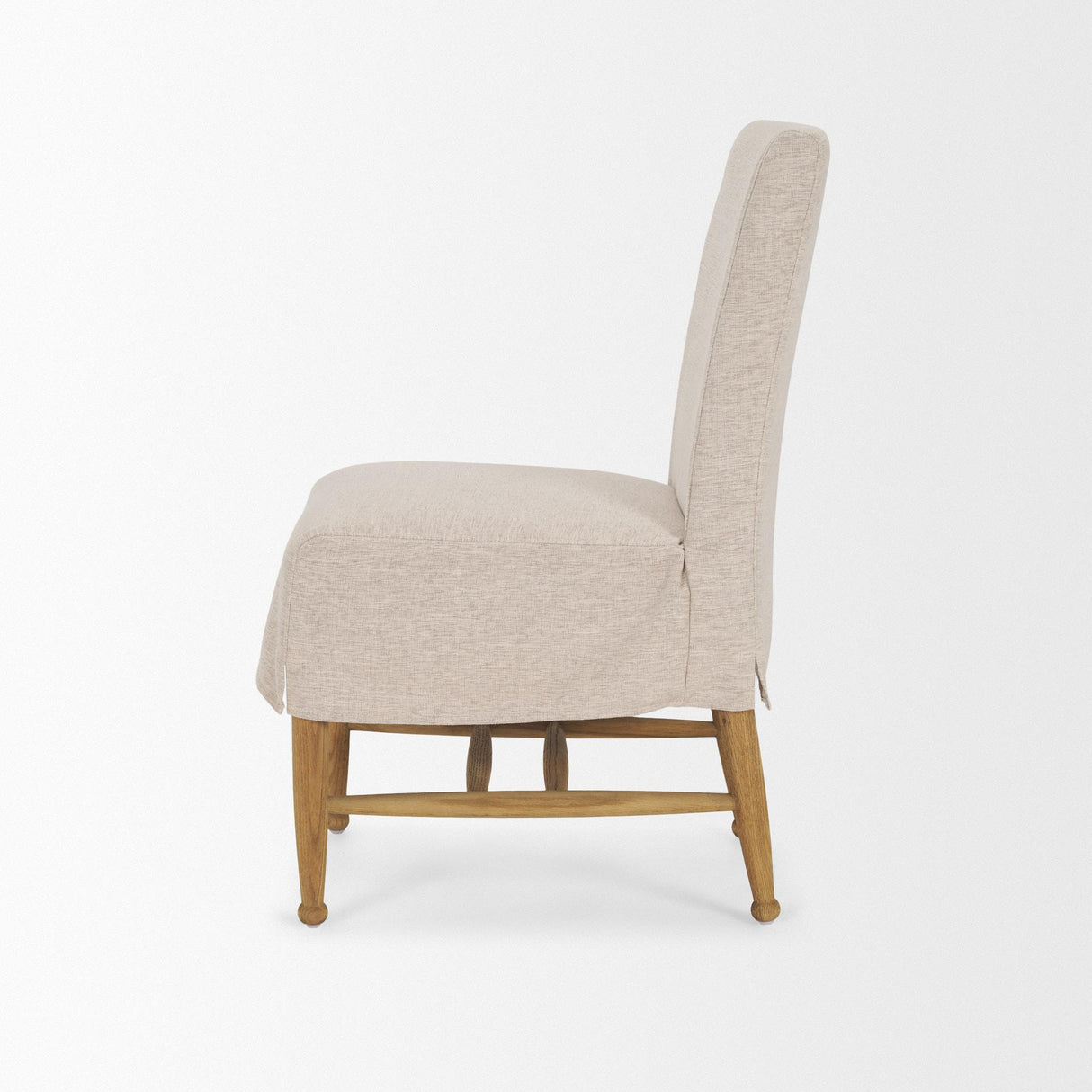 Mercana Whitley Oatmeal Performance Fabric w/ Oak Wood Dining Chair