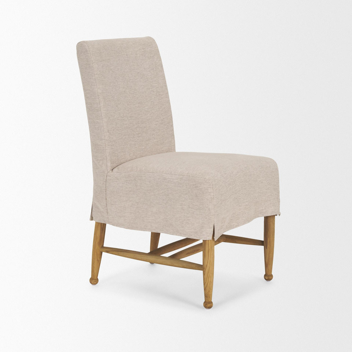 Mercana Whitley Oatmeal Performance Fabric w/ Oak Wood Dining Chair