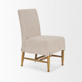 Mercana Whitley Oatmeal Performance Fabric w/ Oak Wood Dining Chair