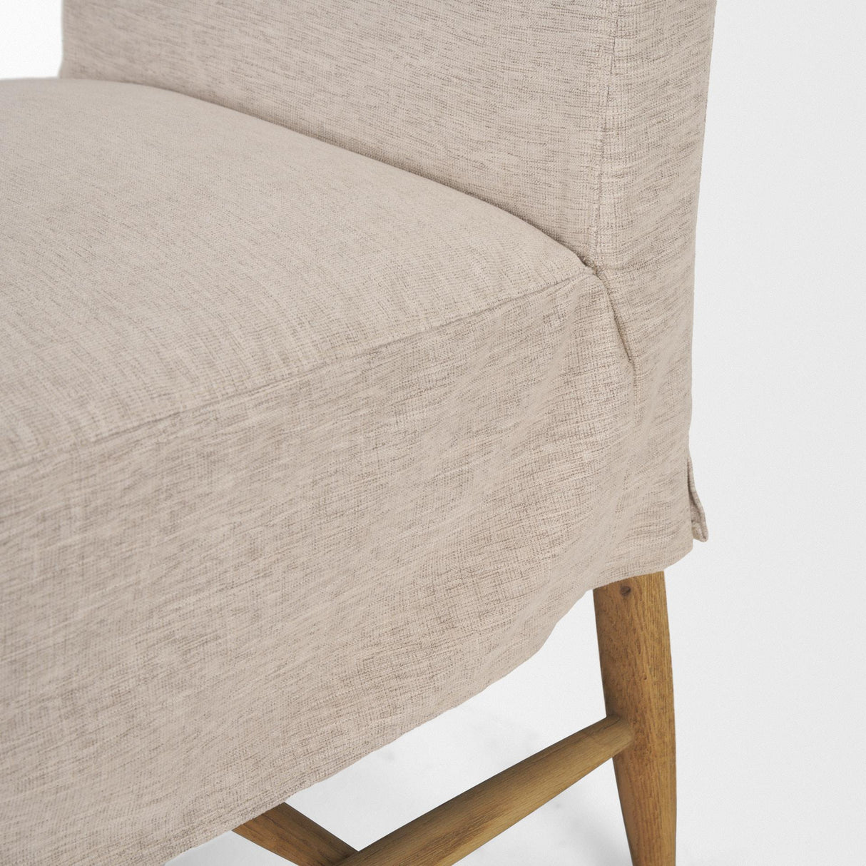 Mercana Whitley Oatmeal Performance Fabric w/ Oak Wood Dining Chair