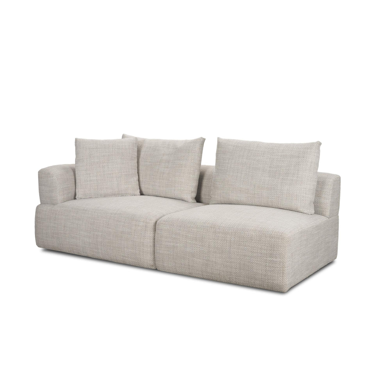 Mercana Warner Left Arm 3 Seater Gray Performance Fabric w/ Ash Wood Sofa