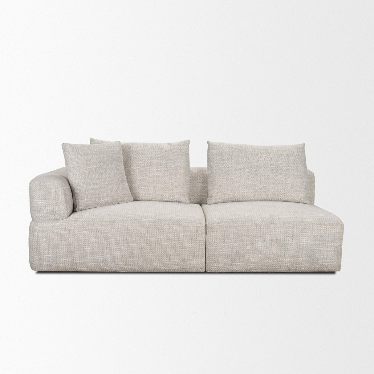 Mercana Warner Left Arm 3 Seater Gray Performance Fabric w/ Ash Wood Sofa