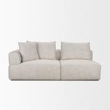 Mercana Warner Left Arm 3 Seater Gray Performance Fabric w/ Ash Wood Sofa