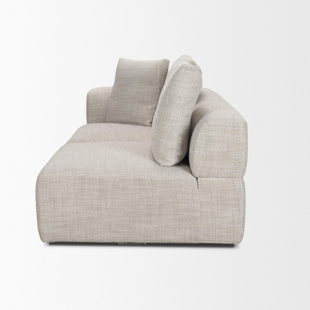 Mercana Warner Left Arm 3 Seater Gray Performance Fabric w/ Ash Wood Sofa