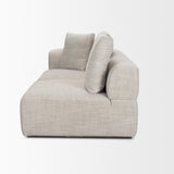 Mercana Warner Left Arm 3 Seater Gray Performance Fabric w/ Ash Wood Sofa