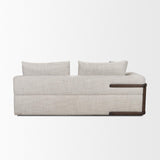 Mercana Warner Left Arm 3 Seater Gray Performance Fabric w/ Ash Wood Sofa