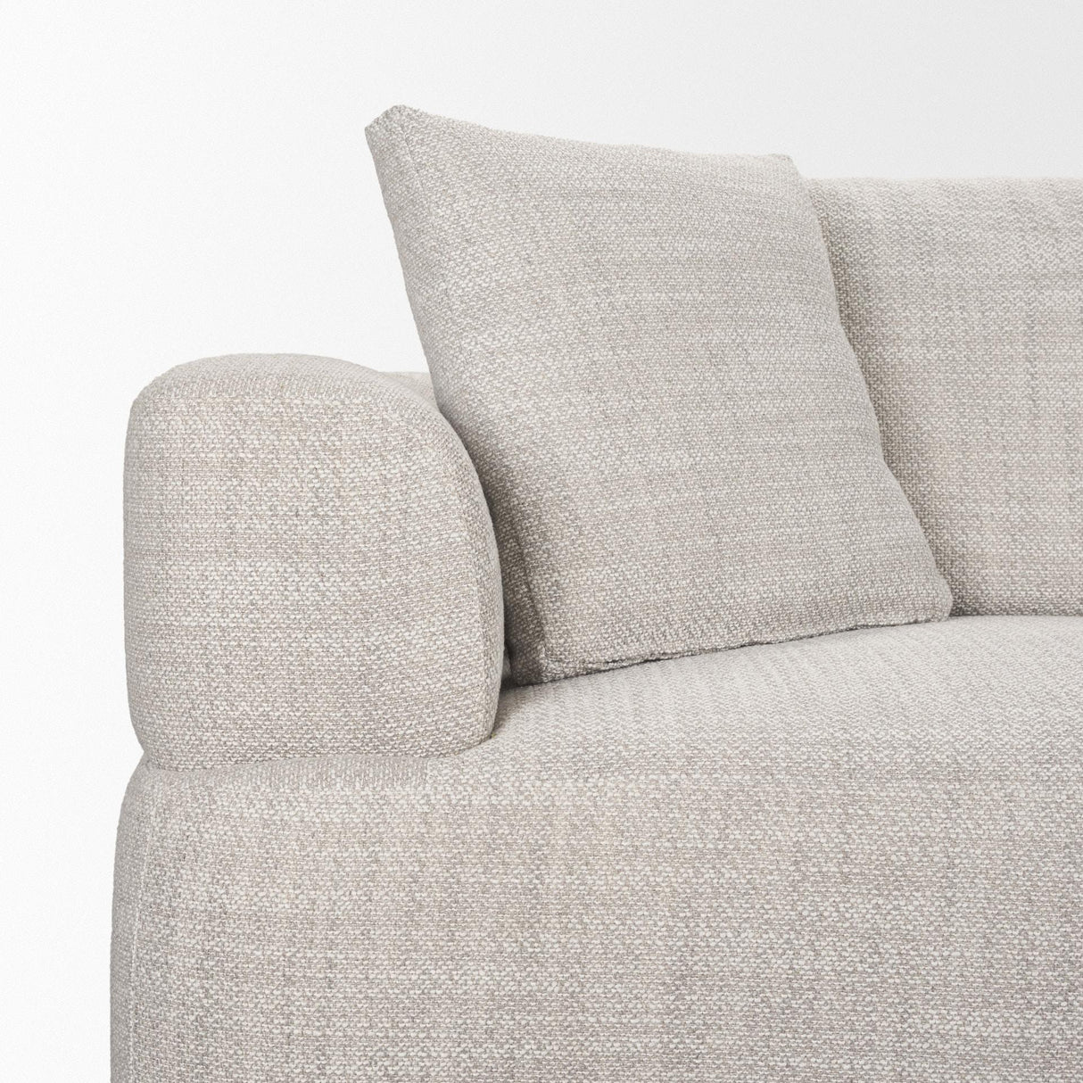 Mercana Warner Left Arm 3 Seater Gray Performance Fabric w/ Ash Wood Sofa