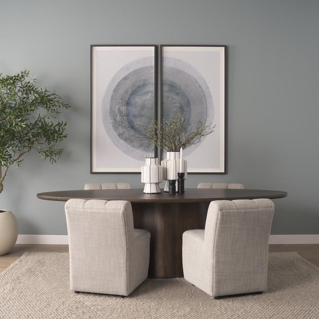 Mercana Wilkins Gray Performance Fabric Upholstered Dining Chair